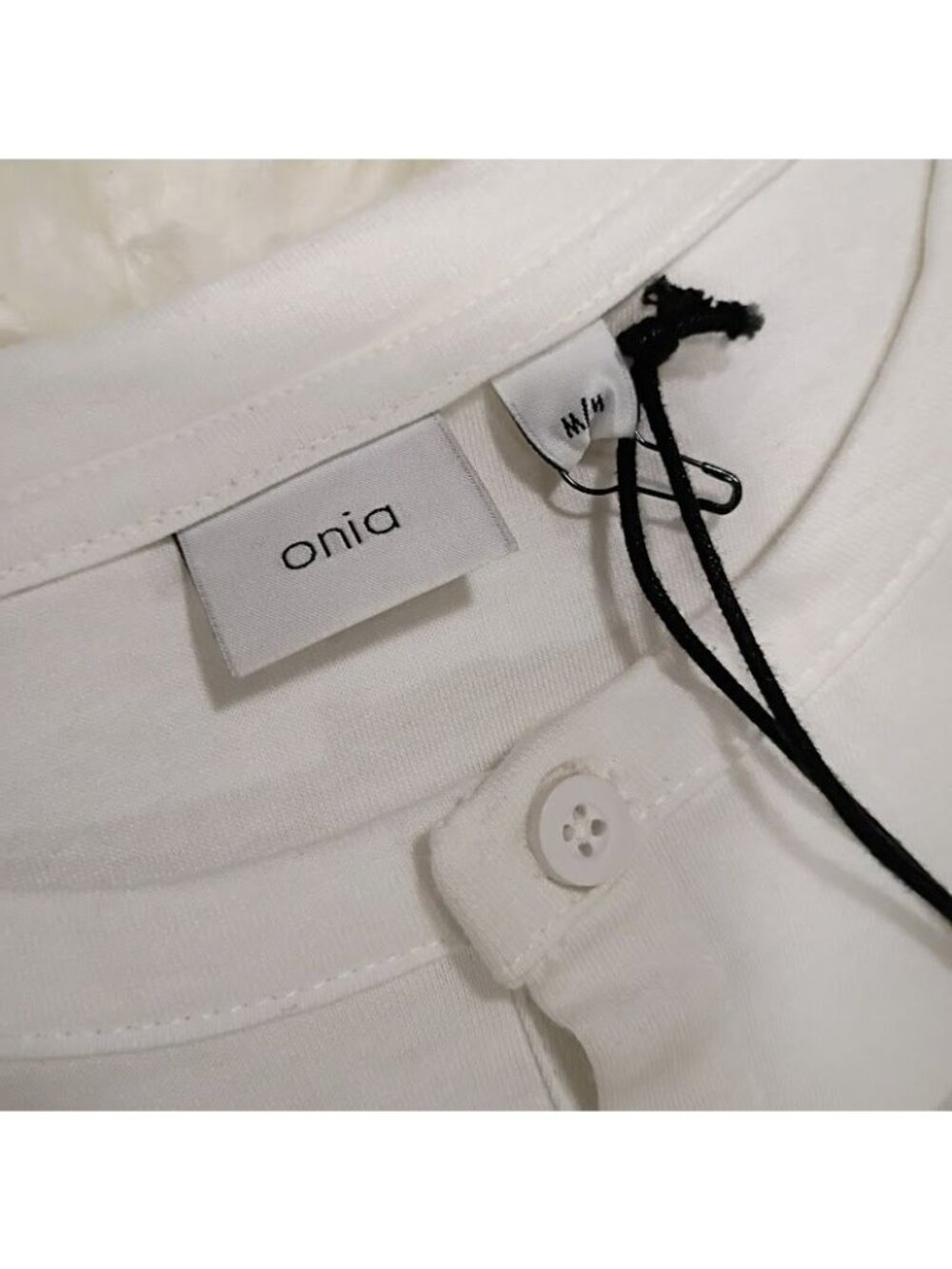 Onia Mens White Long Sleeve Henley Shirt Cotton Blend M New With Tags - Picture 3 of 10